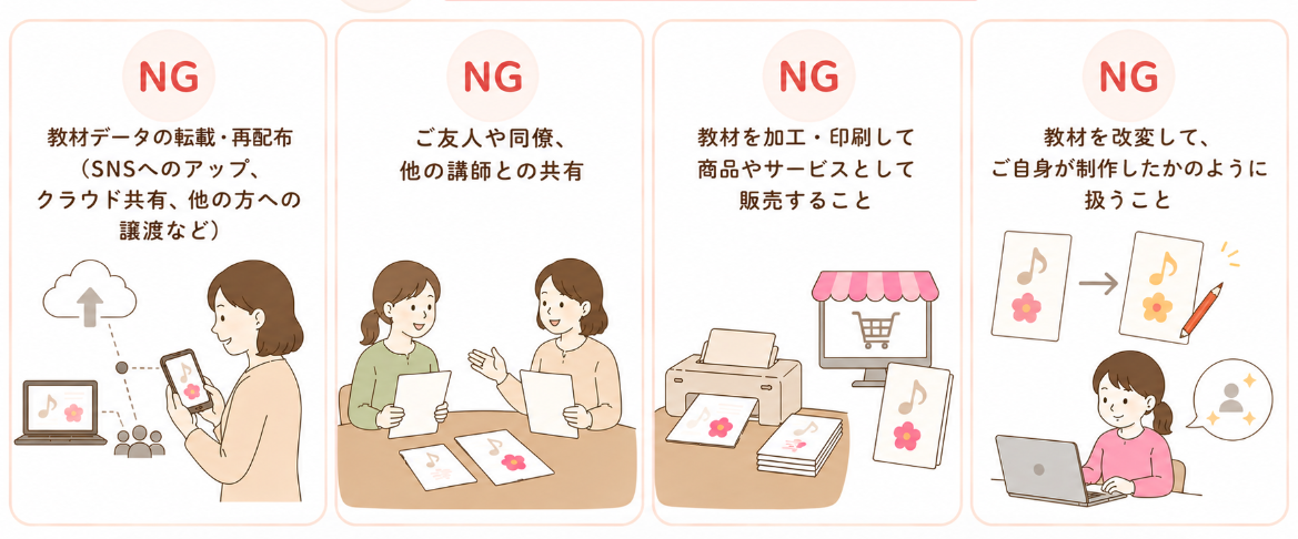 おやめいただきたいことのイラスト